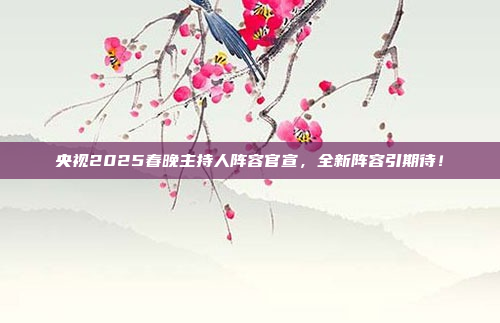 央视2025春晚主持人阵容官宣，全新阵容引期待！