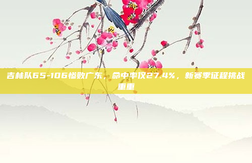 吉林队65-106惨败广东，命中率仅27.4%，新赛季征程挑战重重